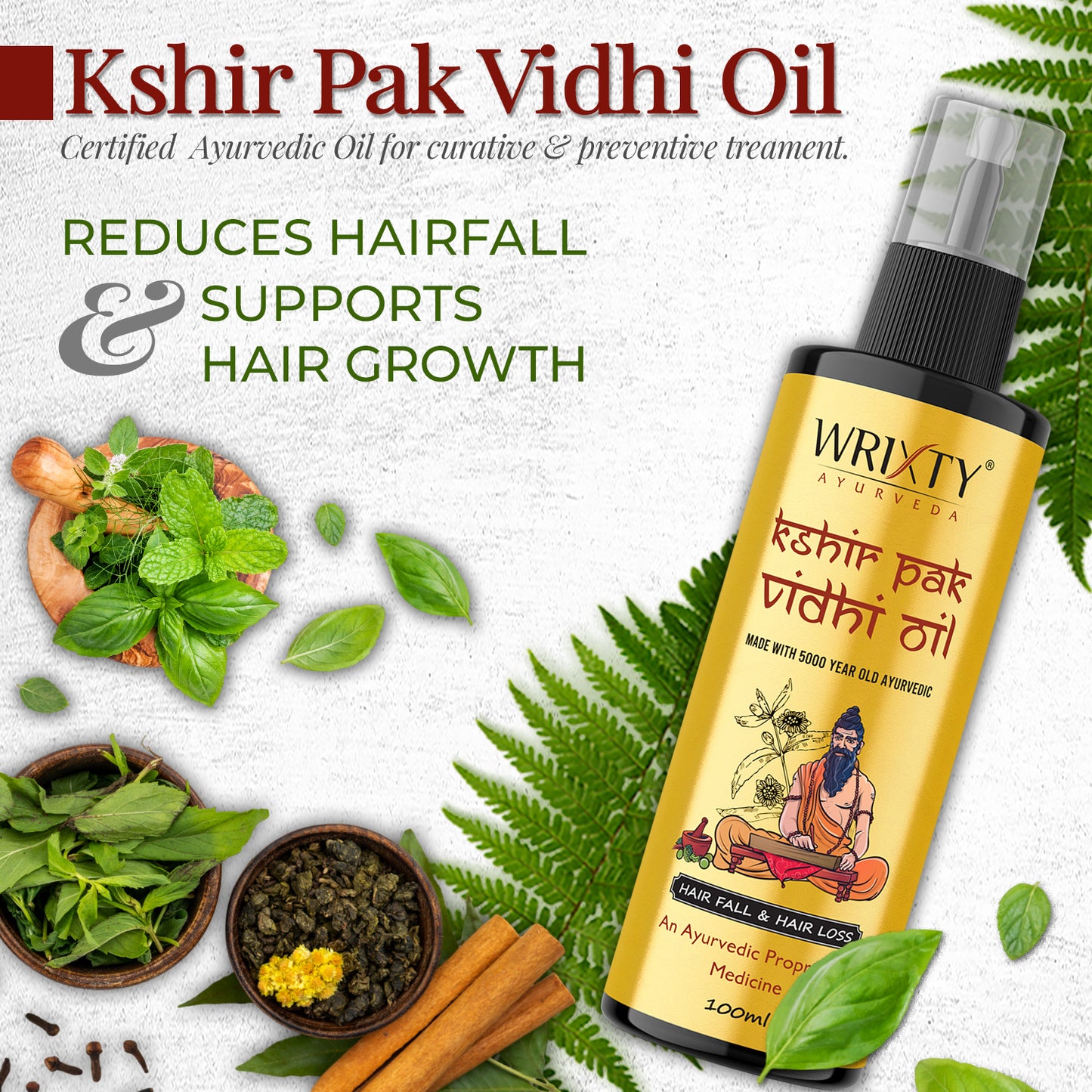 Ayurveda kshir pak HAIR OIL FOR ALL HAIR TYPES | REDUCES HAIR FALL & PROMOTES HAIR GROWTH