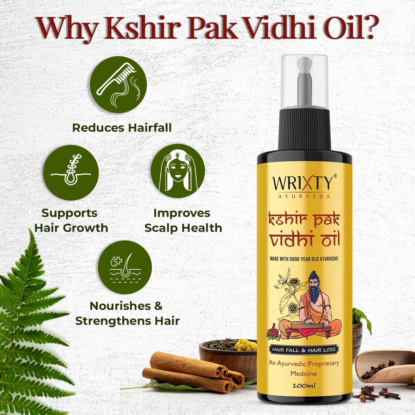 Ayurveda kshir pak HAIR OIL FOR ALL HAIR TYPES | REDUCES HAIR FALL & PROMOTES HAIR GROWTH