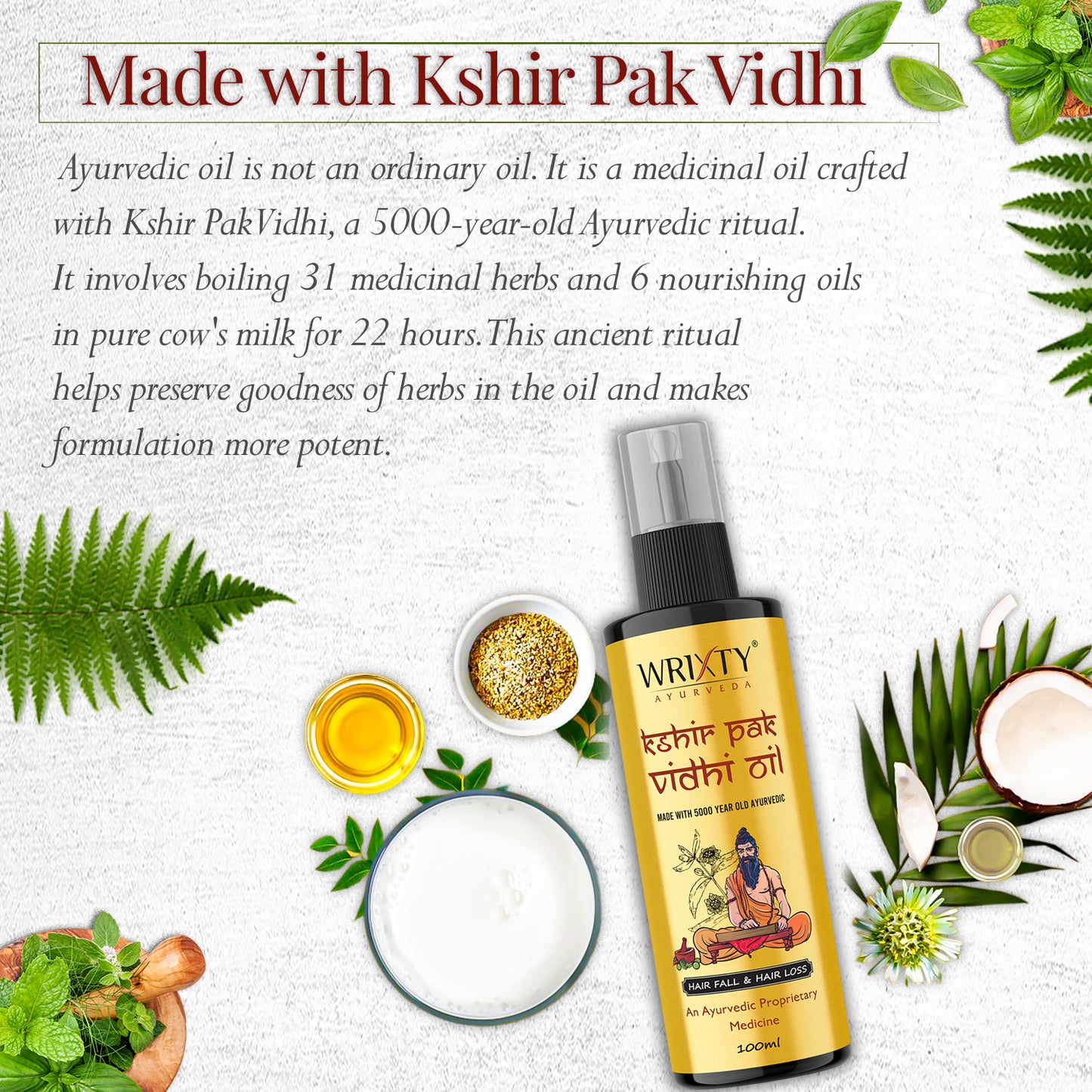 Ayurveda kshir pak HAIR OIL FOR ALL HAIR TYPES | REDUCES HAIR FALL & PROMOTES HAIR GROWTH