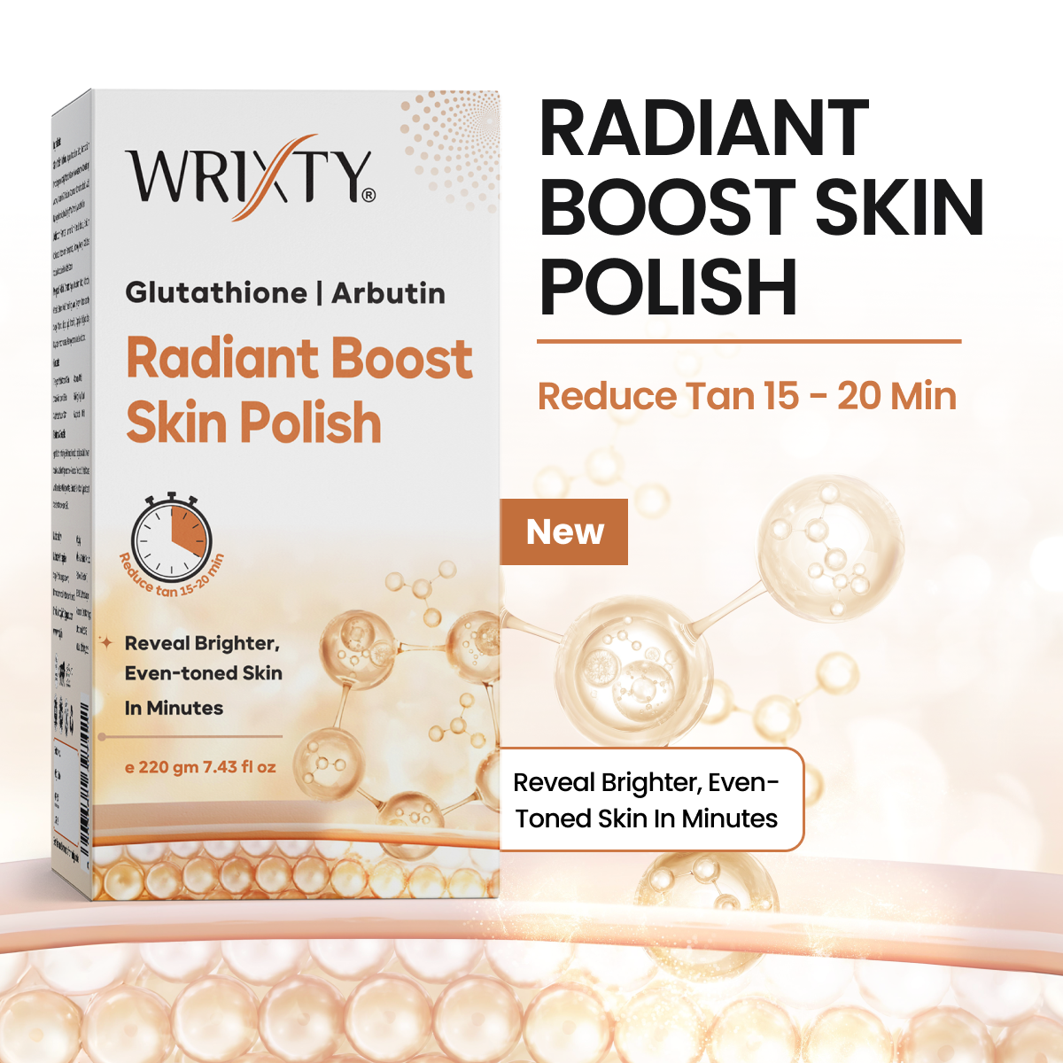 Wrixty Gluta-Alpha arbutin Skin Polish for Instant Tan Removal  (220 g)