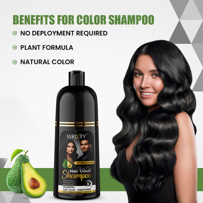 Natural Balck Hair Color Shampoo | NO PPD, Ammonia & Paraben Free | Colours Hair in 10 Minutes | Herbal Extracts | Long Lasting | 400 ml Pump Pack | For Men & Women