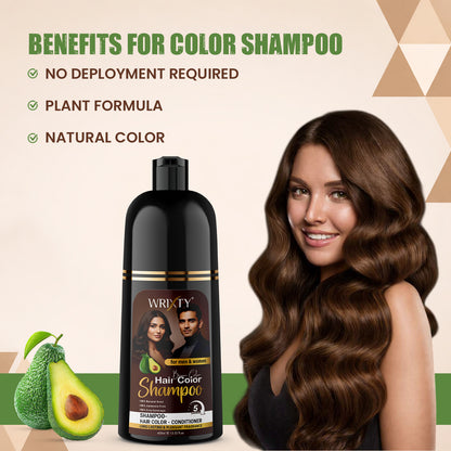 Brown Hair Color Shampoo | NO PPD, Ammonia & Paraben Free | Colours Hair in 10 Minutes | Herbal Extracts | Long Lasting | 400 ml Pump Pack | For Men & Women